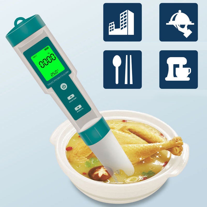 Multifunctional Digital 7 in 1 Water Quality Tester Portable High Accurancy Water Quality Test Pen Water Quality Measurement Tool Water PH/TDS/EC/Salinity/ORP/S.G/Temperature Measuring - Image 4