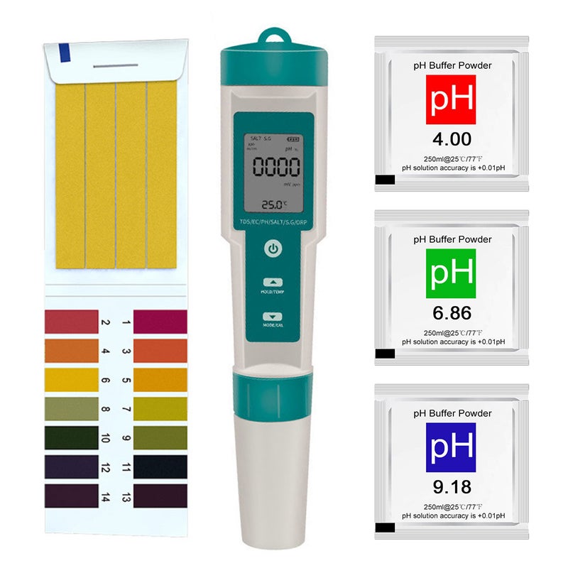 Multifunctional Digital 7 in 1 Water Quality Tester Portable High Accurancy Water Quality Test Pen Water Quality Measurement Tool Water PH/TDS/EC/Salinity/ORP/S.G/Temperature Measuring - Image 1
