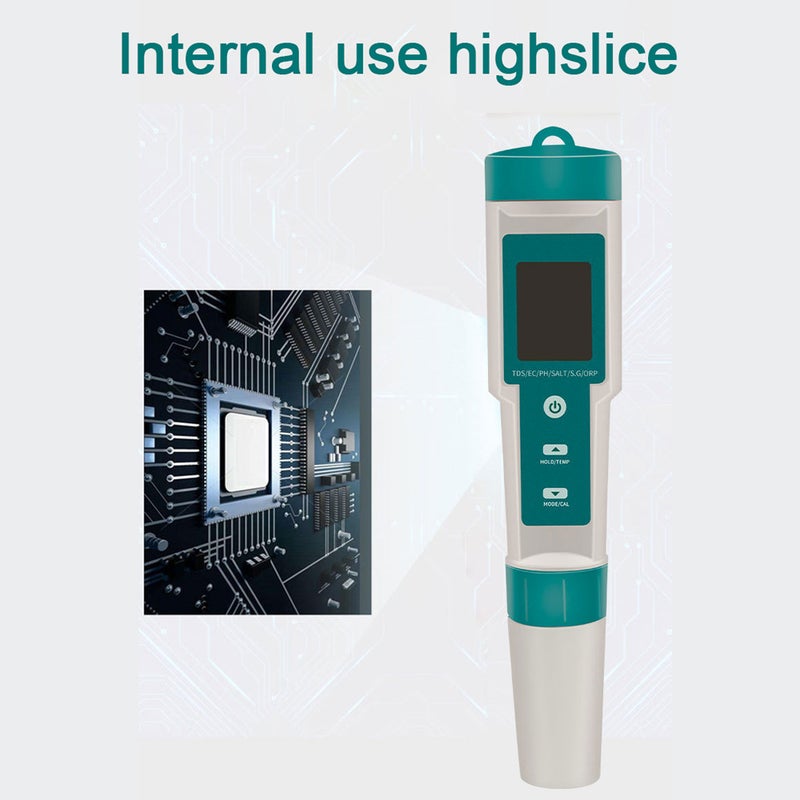 Multifunctional Digital 7 in 1 Water Quality Tester Portable High Accurancy Water Quality Test Pen Water Quality Measurement Tool Water PH/TDS/EC/Salinity/ORP/S.G/Temperature Measuring - Image 5