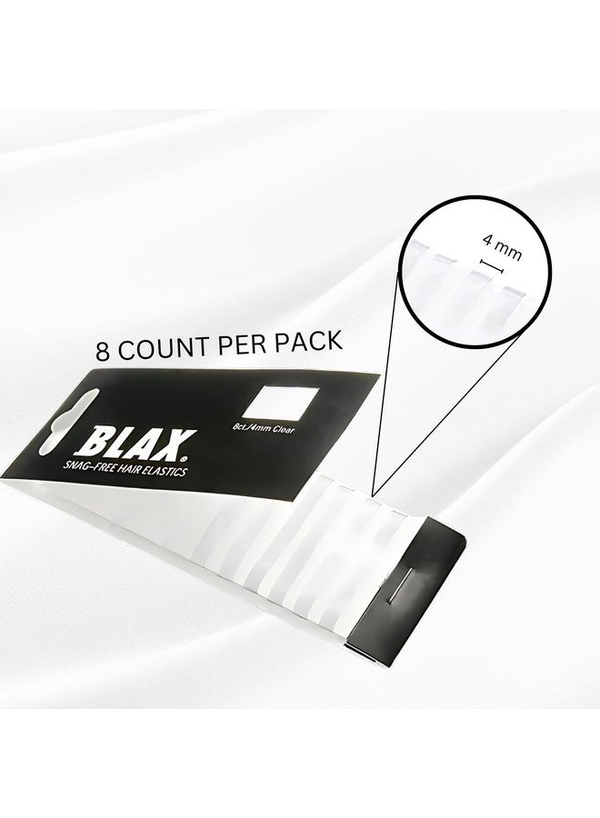 Smoothies Blax CLEAR Snag-Free Hair Elastics 4mm, 8 Count (2-Pack) - Image 3
