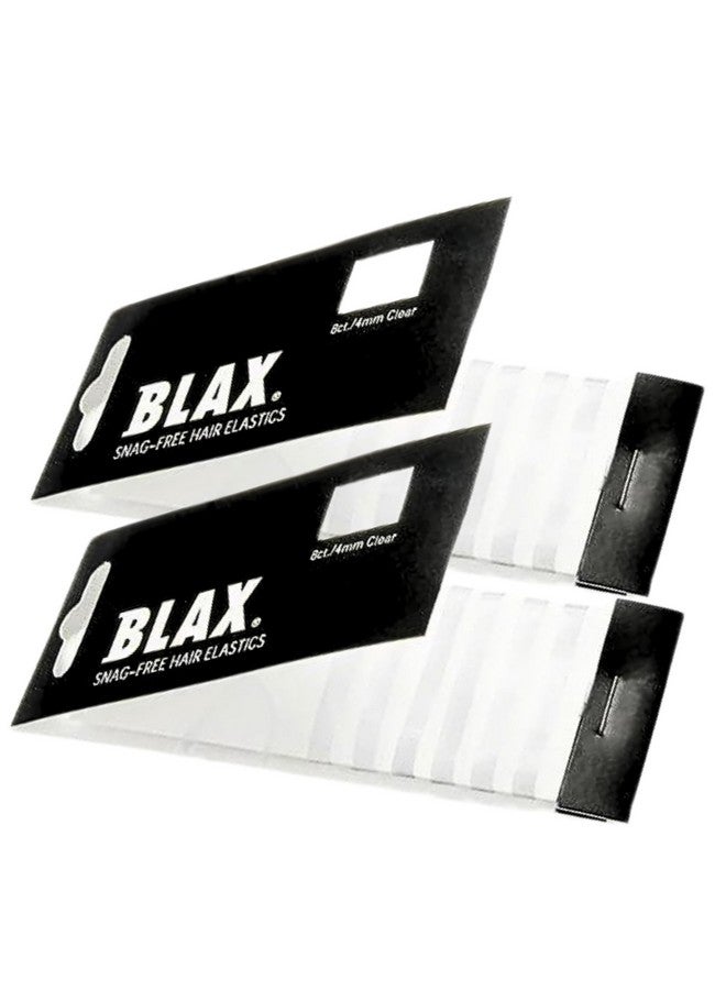Smoothies Blax CLEAR Snag-Free Hair Elastics 4mm, 8 Count (2-Pack) - Image 1