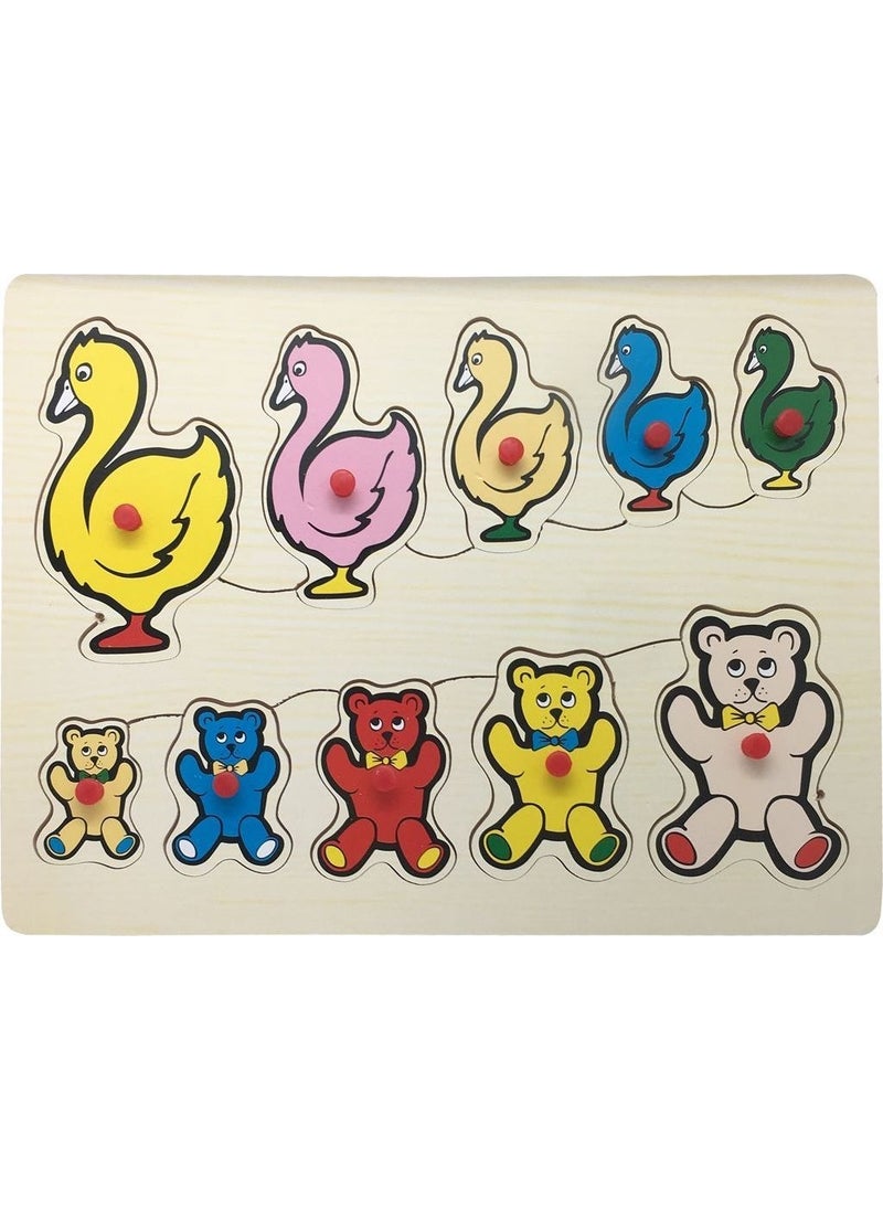 Bu-Bu This - This 10 Piece Wooden Duck and Bear Children's Frame Puzzle 30x22,5x0,8 cm 