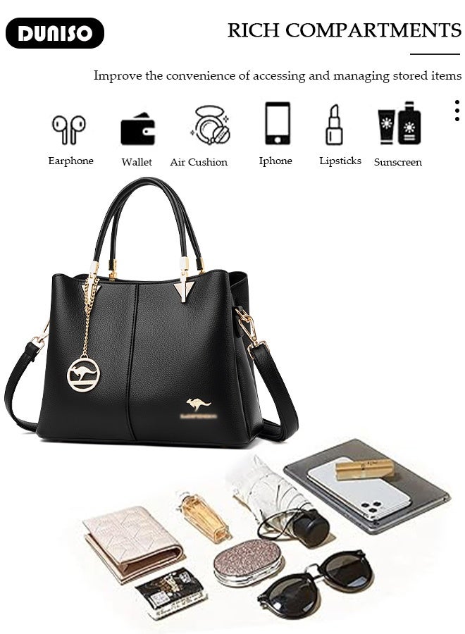 DUNISO Fashion Women Handbags PU Leather Waterproof Adjustable Handle Satchel Shoulder Bags Ladies Tote Bag Casual Crossbody Bags for Womens  - Image 4