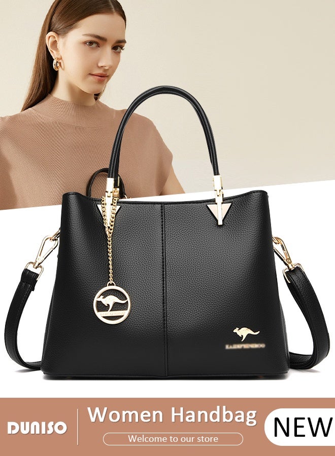 DUNISO Fashion Women Handbags PU Leather Waterproof Adjustable Handle Satchel Shoulder Bags Ladies Tote Bag Casual Crossbody Bags for Womens  - Image 1