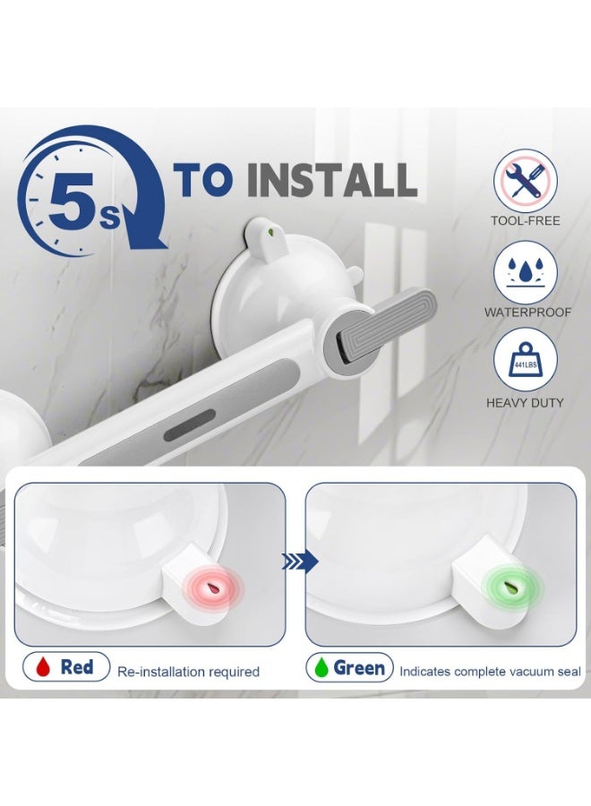 Heavy Duty Suction Cup Grab Bar for Seniors – Non-Slip Bathroom Handrail for Shower, Bath, Toilet and Stairs up to 200KG Support - Image 4
