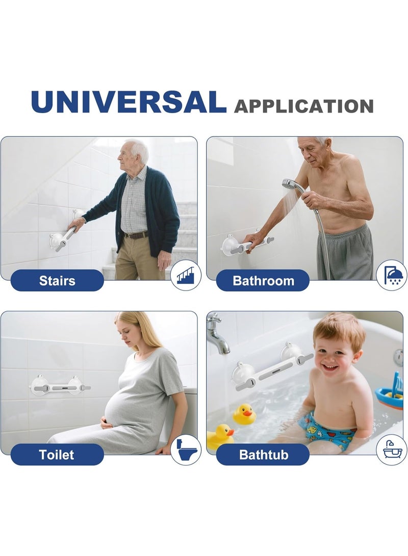 Heavy Duty Suction Cup Grab Bar for Seniors – Non-Slip Bathroom Handrail for Shower, Bath, Toilet and Stairs up to 200KG Support - Image 3