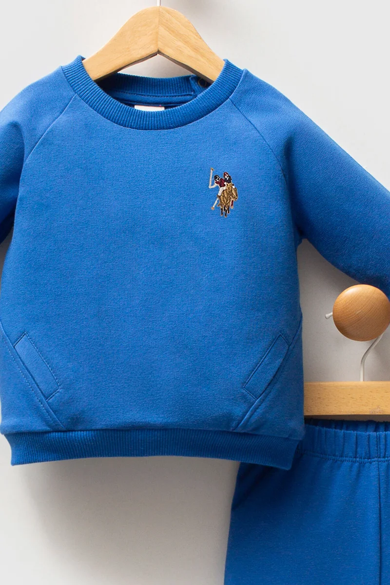 يو اس بولو اسن طقم ملابس أطفال من قطعتين من يو إس بولو أسن، لون كوبالت