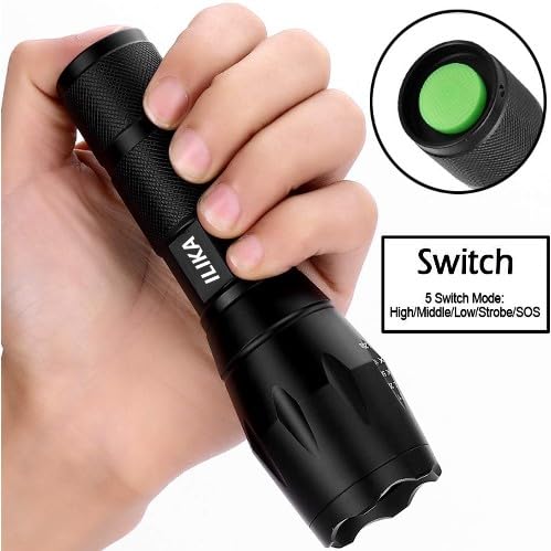 ILIKA ILIKA Rechargeable Small Sun 5 Mode 500 Meter Zoomable Metal Body Waterproof LED Outdoor Lamp Search Light 18W Flashlight Torch Lamp 2200 mAh Battery  - Image 5