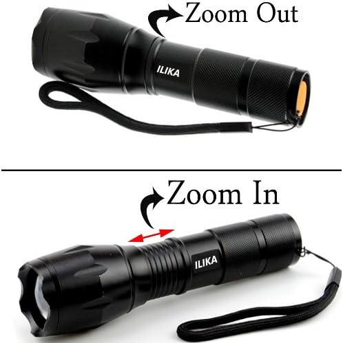 ILIKA ILIKA Rechargeable Small Sun 5 Mode 500 Meter Zoomable Metal Body Waterproof LED Outdoor Lamp Search Light 18W Flashlight Torch Lamp 2200 mAh Battery  - Image 4