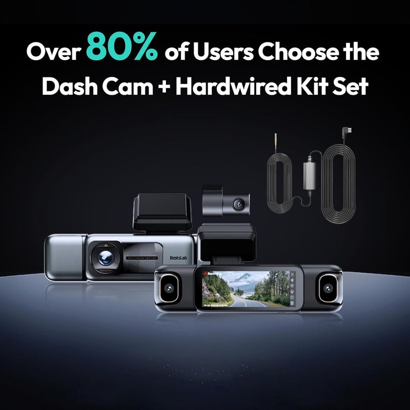 BOTSLAB 4 Channel 360° Dash Cam with Hardwire Kit, Touch Screen, 128GB Card - Image 4