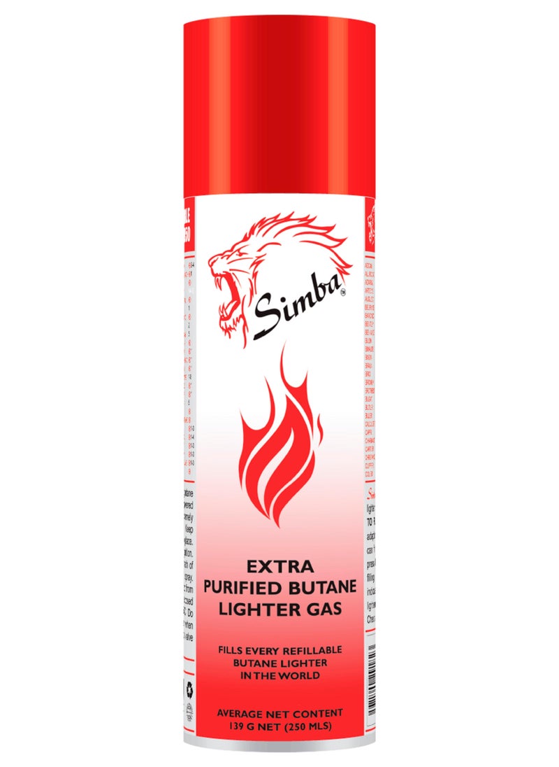 Simba Extra Purified Butane Lighter Gas 250ml - Image 1