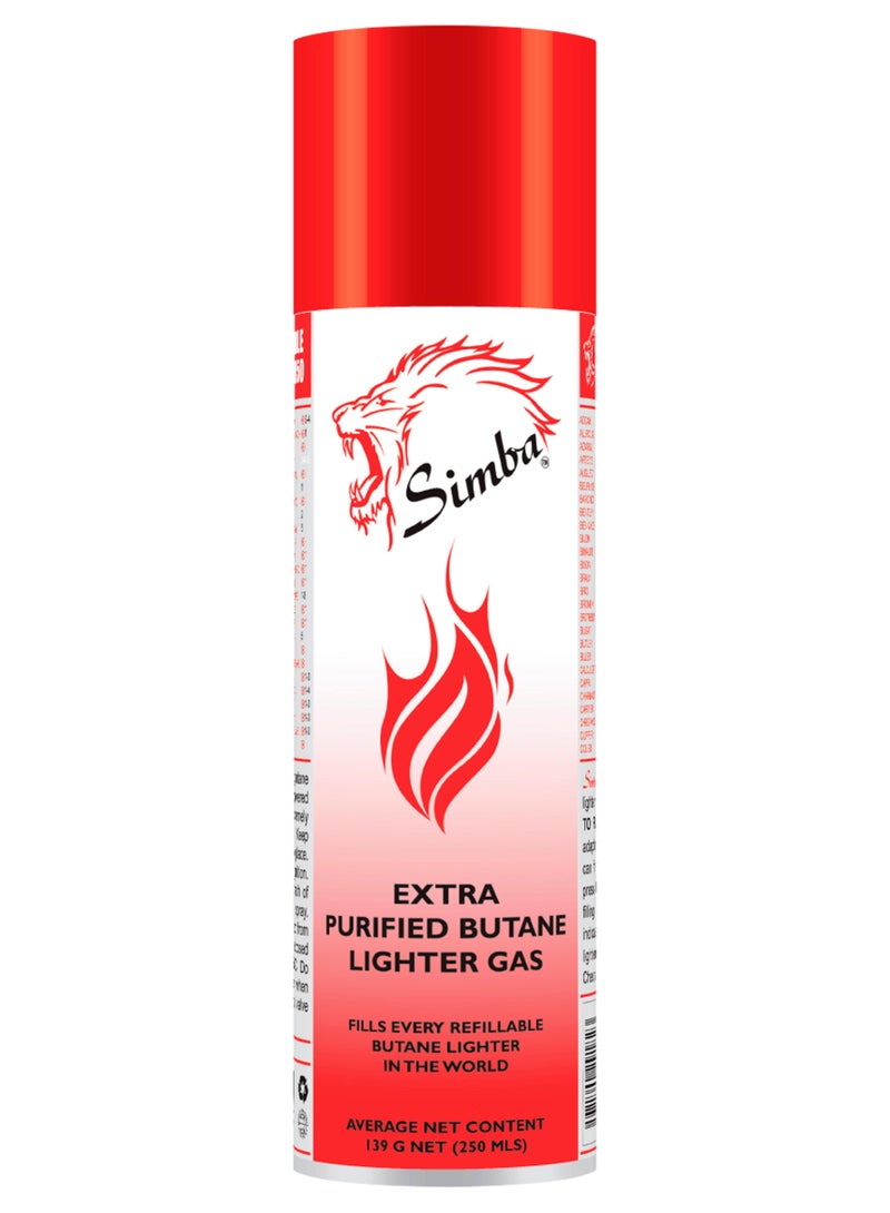 Simba Extra Purified Butane Lighter Gas 250ml - Image 1