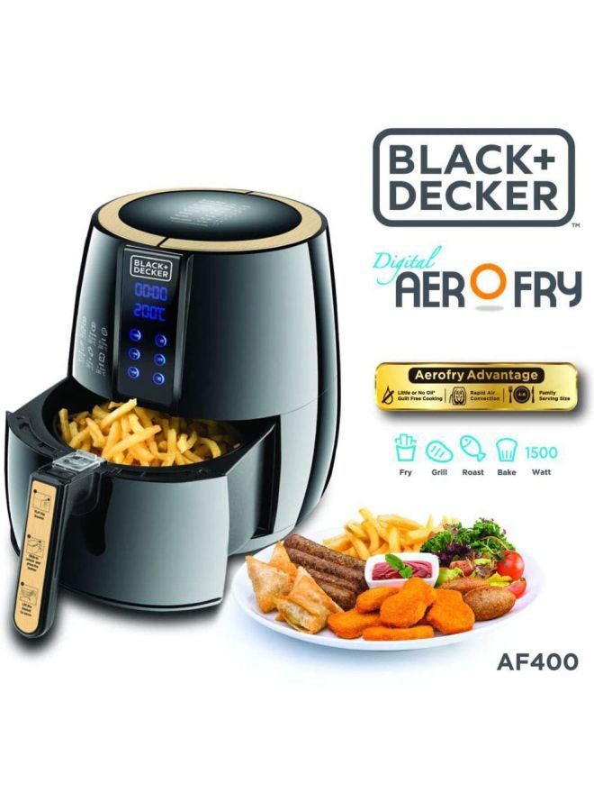 BLACK+DECKER Aerofry Digital Air Fryer 4 L 1500 W AF400 Black/Gold - Image 4