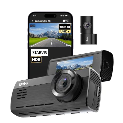 Qubo Car Dashcam Pro 4K | True 4K with Sony STARVIS IMX415 Sensor | Dual Channel | ADAS | NightPulse Vision | 8MP UHD+ Front Wide, 2MP FHD Rear | 2.8" LCD | Built-in GPS, Wi-Fi | Up to 1TB Storage - Image 1