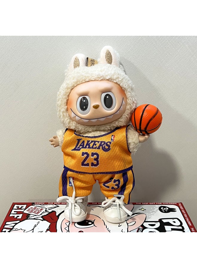17cm Labubu Doll Clothes Cotton Doll Clothes Basketball Football Uniform Labubu Macaron Doll Clothes Jersey