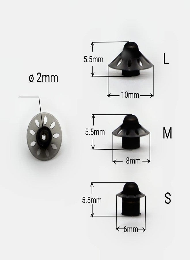 AroneMom Phonak Compatible Hearing Aid Domes Open Smokey Small Medium Large Assorted Set - Image 2