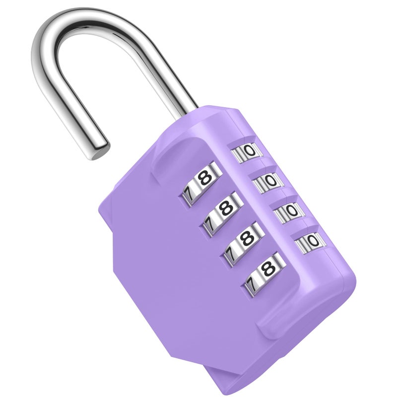 Puroma Combination Lock 4 Digit Waterproof Locker Locks Secure Outdoor Padlock for Gym Lockers, Toolboxes, Gates, Fences, Storage, Sports Locker, Cabinets (Purple) - Image 1