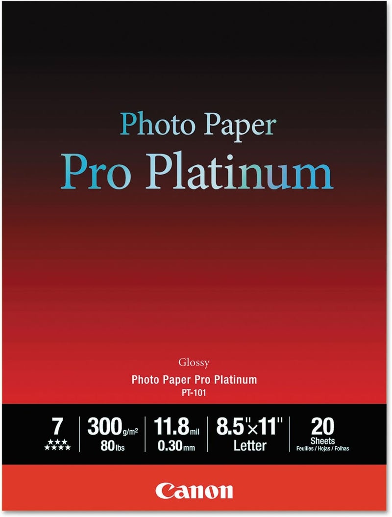 2768B022 Photo Paper Pro Platinum, 8.5 x 11 Inches, 20 Sheets