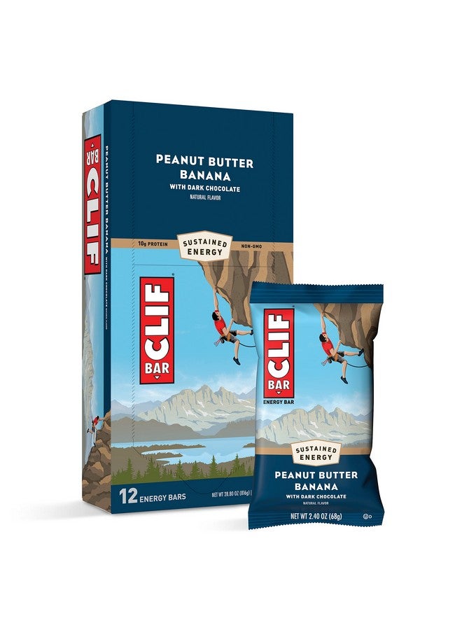 CLIF BARS - Energy Bars - Peanut Butter Banana Dark Chocolate - Made with Organic Oats - Plant Based Food - Vegetarian - Kosher (2.4 Ounce Protein Bars, 12 Count) Packaging May Vary - Image 1