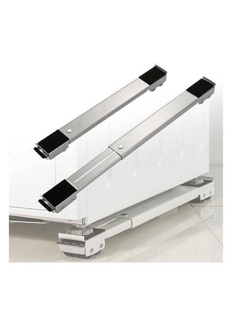 2 Pieces Adjustable Washing Machine Pedestals Frame ， Drum Washing Machine Refrigerator Mobile Base ， Multifunction Washing Machine Base Stand Movably Adjustable