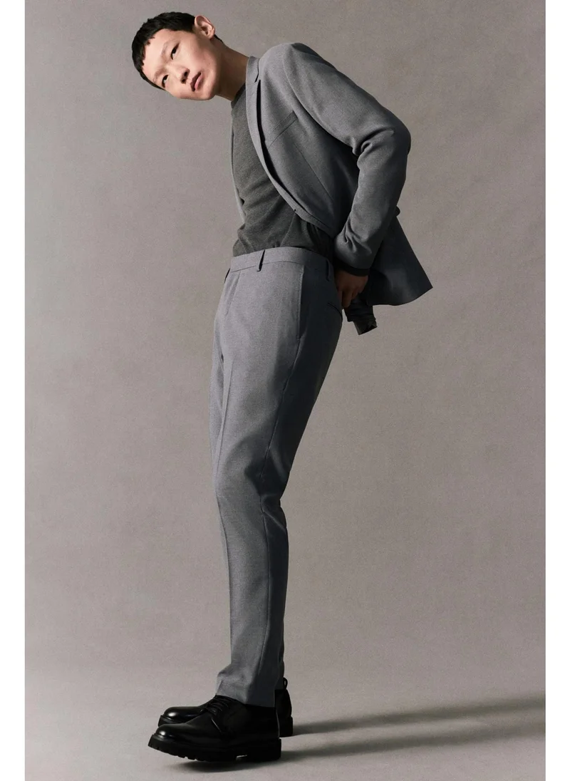 H&M Grey Dark Slim Fit Suit trousers for Men | Best Price UAE