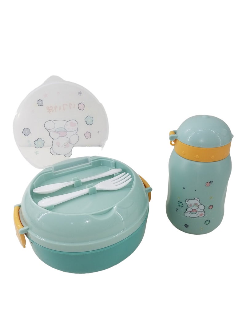 DRAMA HOME Lunch box and water bottle with snack box in multiple colors - Image 1
