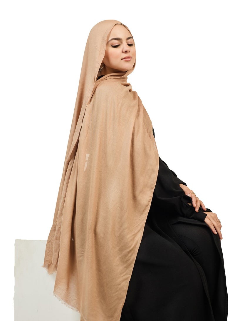 فلاور طرحة قطن مودال سادة - جملي - Image 1