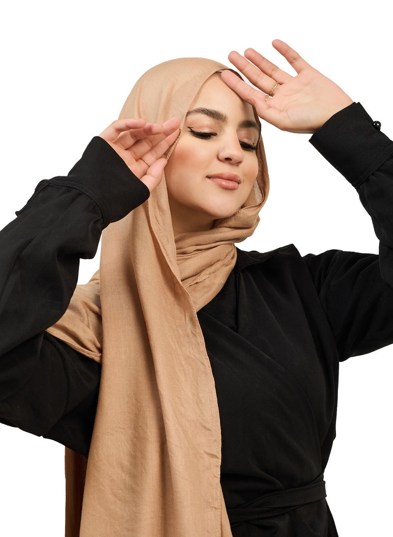 فلاور طرحة قطن مودال سادة - جملي - Image 2