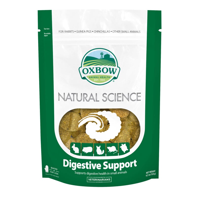 Oxbow Natural Science Digestive Support, High Fiber Supplement for Rabbit & Guinea Pig, Made with Timothy Hay, Includes Chicory Root, Ginger Root, Chamomile, Made in USA, 4.2 oz Bag - Image 1