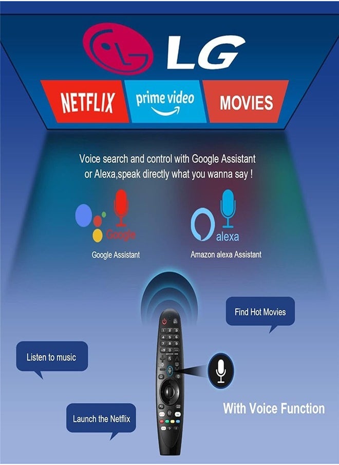 Generic - Voice Magic Remote Control AKB75855501 for LG OLED QNED NanoCell Webos Smart TV Magic Remote Control Replacement AN-MR20GA MR19BA MR18BA MR650A with Pointer Function - Image 1