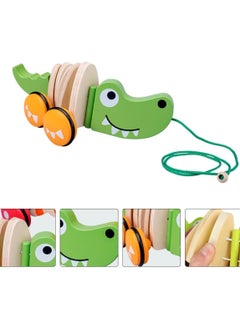 MileMelo Walk-A-Long Crocodile Push & Pull Toy – Interactive Montessori Wooden Toy for Toddlers Multicolour  - Image 5