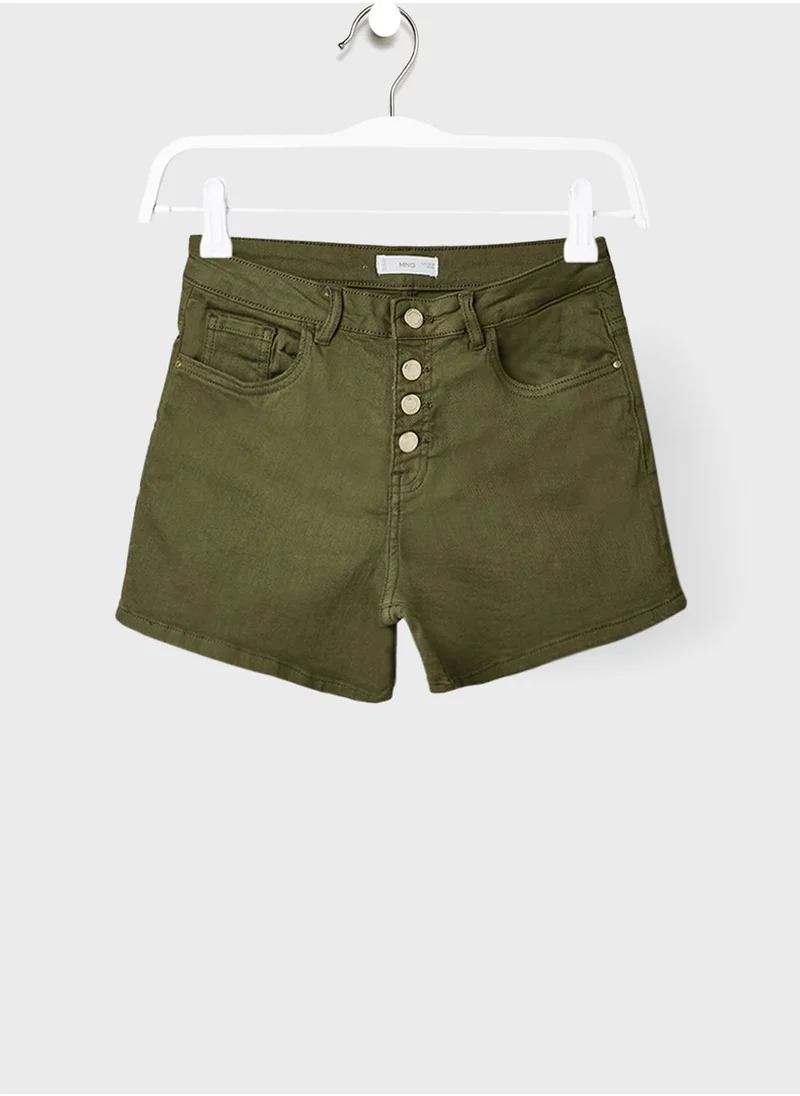 MANGO Youth Teen Buttoned Denim Shorts