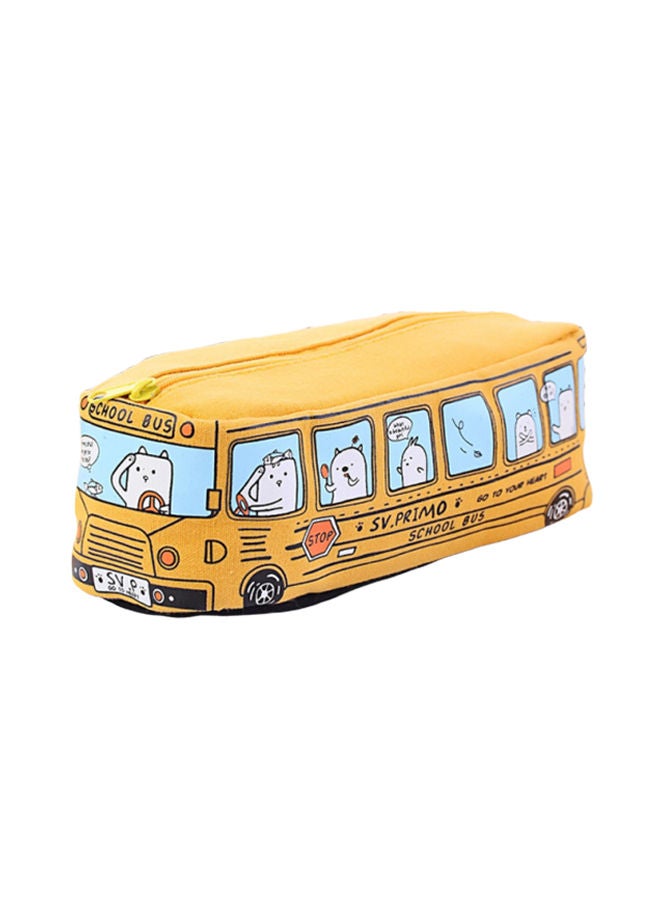 NIBEMINENT Canvas Car Shape Pencil Case Yellow