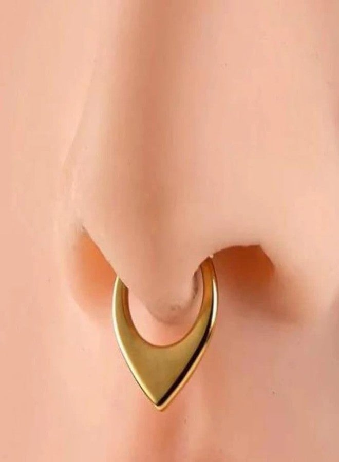 Pierced Owl 16GA 316L Stainless Steel Thick V-Shaped Hinged Segment Clicker Ring (Black, 10mm Diameter) - Image 2