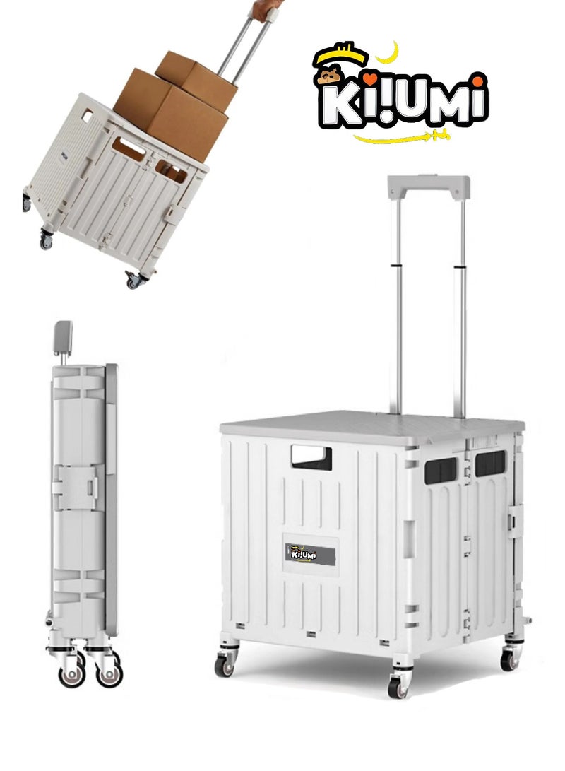 كيوومي عربة تسوق قابلة للطيعربة تسوق قابلة للطي – عربة صغيرة متعددة الاستخدامات للسحب، مثالية للتسوق، السفر، وتخزين المنزل. مزودة بعجلات ومقابض قابلة للتعديل لسهولة النقل والاستخدام. - Image 1