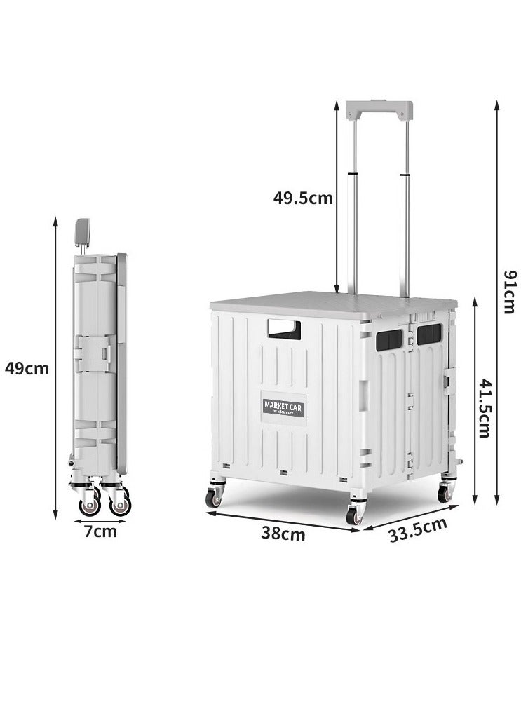 كيوومي عربة تسوق قابلة للطيعربة تسوق قابلة للطي – عربة صغيرة متعددة الاستخدامات للسحب، مثالية للتسوق، السفر، وتخزين المنزل. مزودة بعجلات ومقابض قابلة للتعديل لسهولة النقل والاستخدام. - Image 2