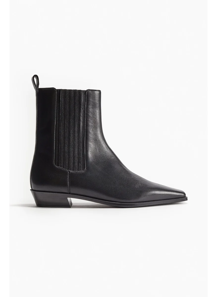 H&M Leather Ankle Boots
