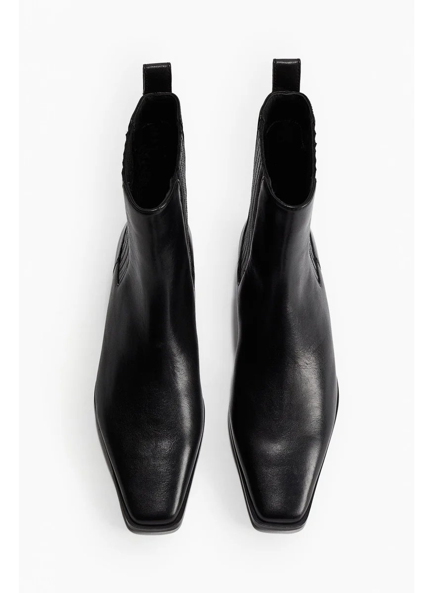 H&M Leather Ankle Boots