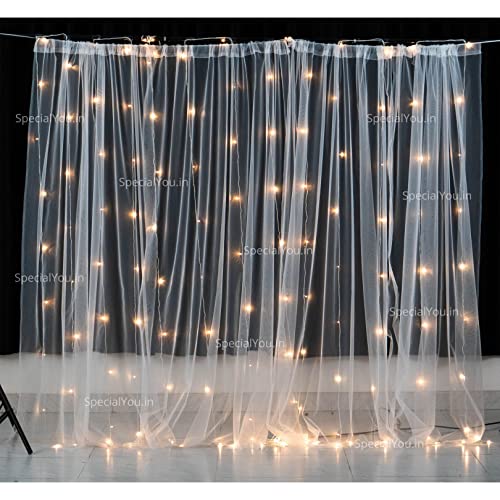 SpecialYou.in 1st Birthday Decoration for Boys with net fabric backdrop DIY Combo set, Fairy LED lights, Balloons set, Jungle theme decoration item pack of - 64 Pc Set/first, 1 year bday,Multicolor - Image 4