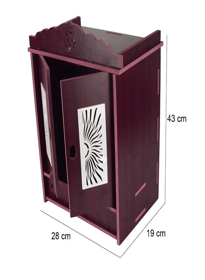 COMERT Wooden Acrylic Door Temple | Pooja Mandir For Home and Office | Home Decor Beautiful Wall Temple - Image 4