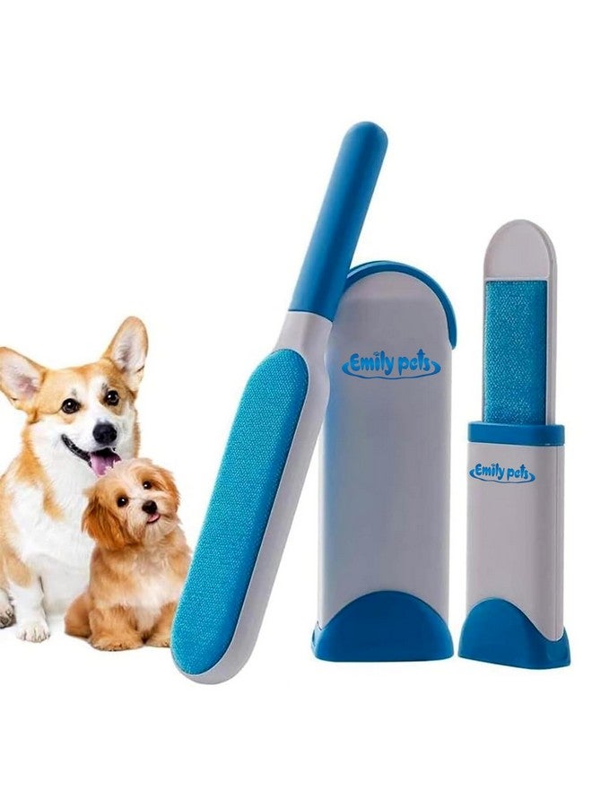 Emily Pets Pet Hair Remover for Couch Furniture Clothing Car Seat Carpet Pet Bed Fur Lint Brush Fur Remover Fur Lint Removal Dog Hair Remover Cat Hair Remover Double-Sided Brush Self-Cleaning Base - Image 1