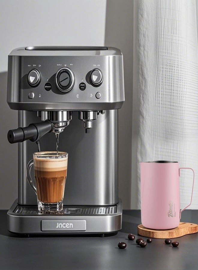 Bincoo Milk Frothing Pitcher - 350ml/12OZ Pink Milk frother, Milk Frother Cup Espresso Steaming Pitcher for Barista, Bincoo 304 Stainless Steel Espresso Steaming Pitchers for Latte Art/Cappuccino/Coffee/Milk - Image 2