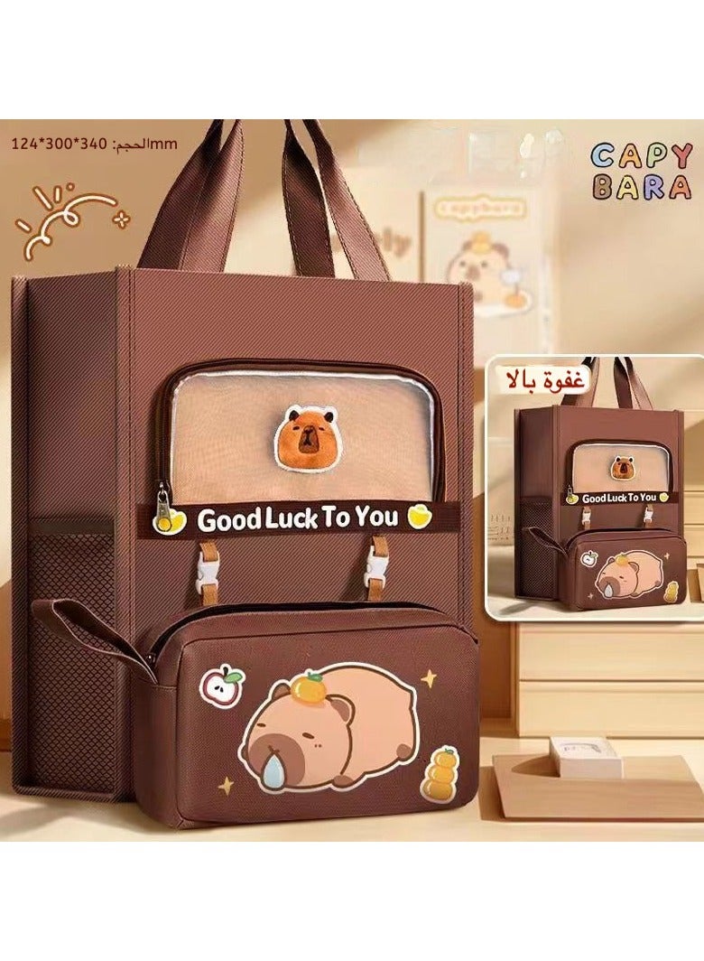 Durable Canvas School Bag for Kids - Lightweight Art & Study Tote with Multiple Pockets - Image 1