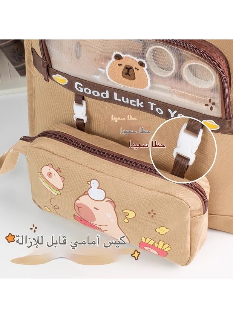 Durable Canvas School Bag for Kids - Lightweight Art & Study Tote with Multiple Pockets - Image 3