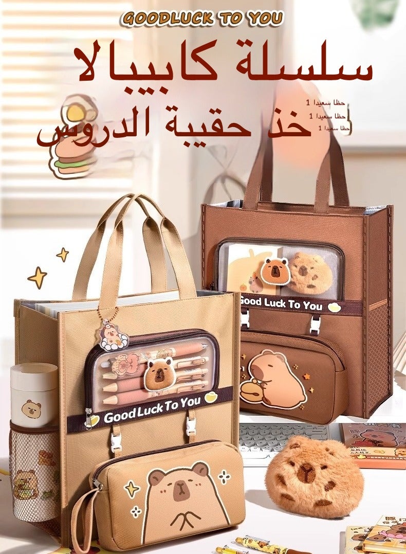 Durable Canvas School Bag for Kids - Lightweight Art & Study Tote with Multiple Pockets - Image 2