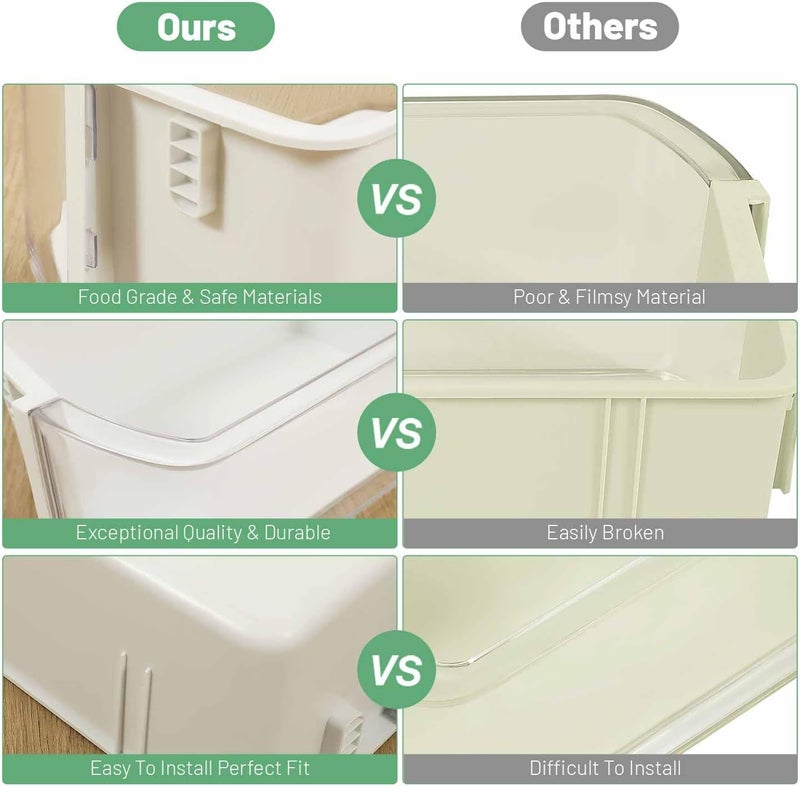 HECASA DA97-12935A Refrigerator Door Shelf Bin Compatible with Samsung Refrigerator Freezer Door Bin Replacement only Clear+White - Image 5