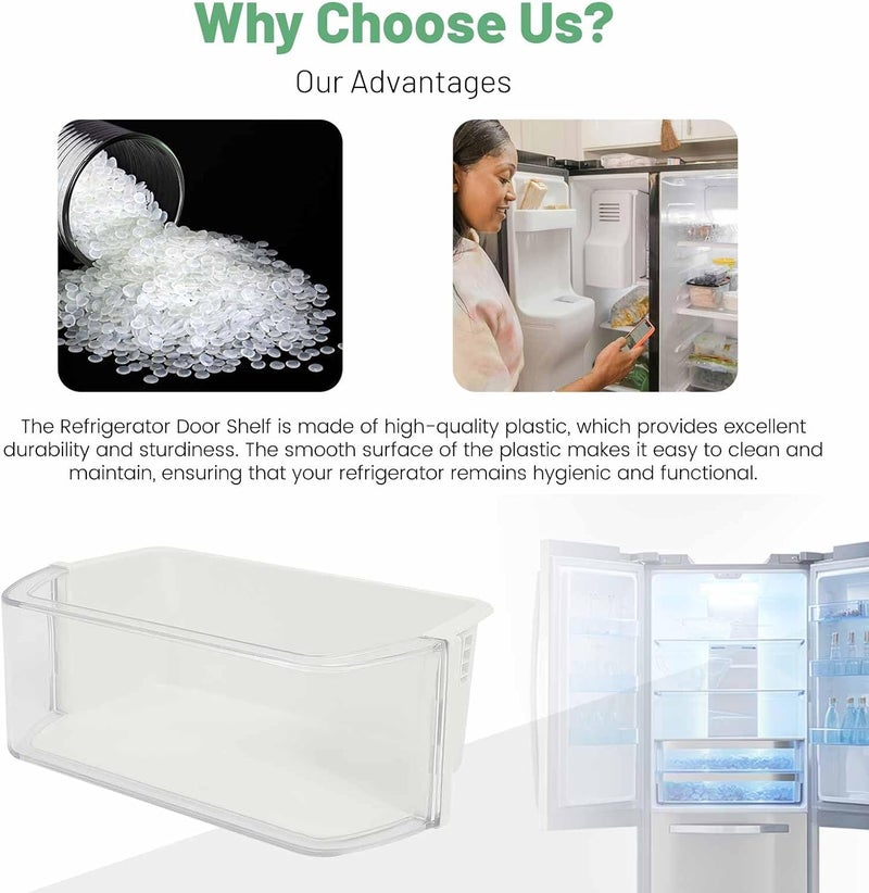 HECASA DA97-12935A Refrigerator Door Shelf Bin Compatible with Samsung Refrigerator Freezer Door Bin Replacement only Clear+White - Image 4