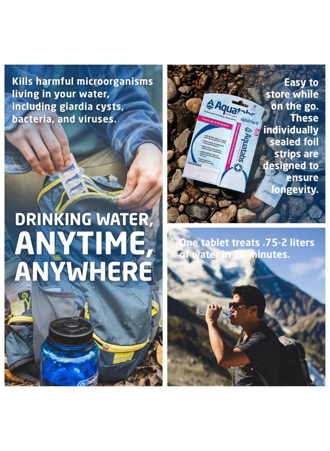 Generic Aquatabs 49Mg Water Purification Tablets (30 Pack). Water Filtration System For Hiking, Backpacking, Camping, Emergencies, Survival, And Home-Use. Easy To Use Water Treatment And Disinfection. - Image 3