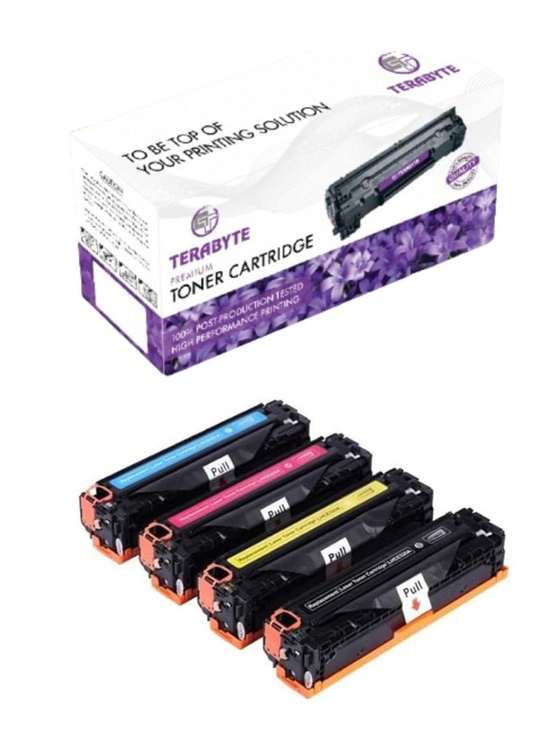 Terabyte حزمة خرطوشة حبر 415A (W2030A W2031A W2032A W2033A) متوافقة مع طابعة ليزر ملونة برو M454dn M454dw M479fdn M479fdw M479fnw (أسود، أزرق، أرجواني، أصفر - 4 عبوات) - Image 1