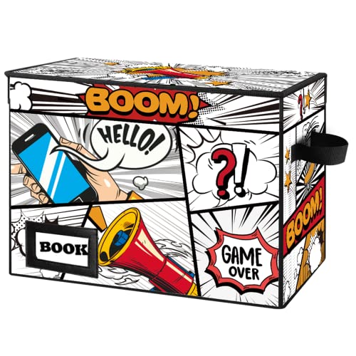 YNSZAS Collection Comic Book Storage Boxes, Protector Organizer 15.8" X 7.8" X 11.8" Collapsible Short Box Holds 160-180 Comic Book Heavy Duty Bin Container Holder Shelf - Image 1